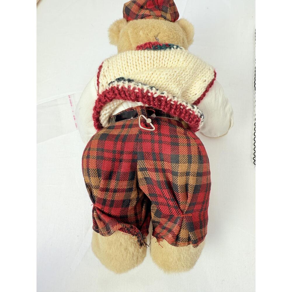 Brown Bear Golfer Outfit Tartan Cap Plush Toy 100 Polyester - Picture 8 of 10